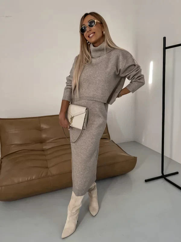 Solange - Dress with Matching Turtleneck Sweater