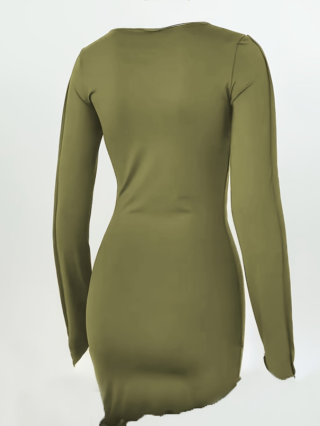 Elara - Long Sleeve Asymmetrical Bodycon Mini Dress
