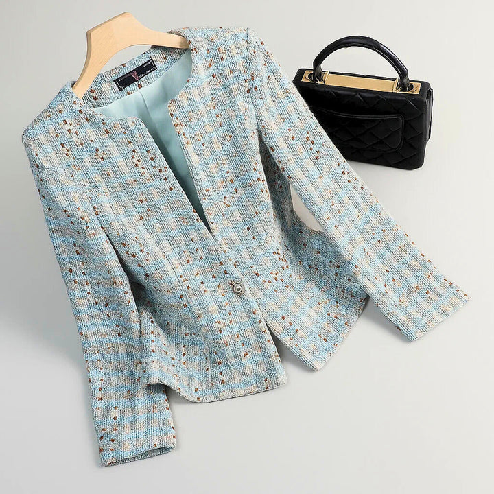 Tweed Pearl single Button Blazer