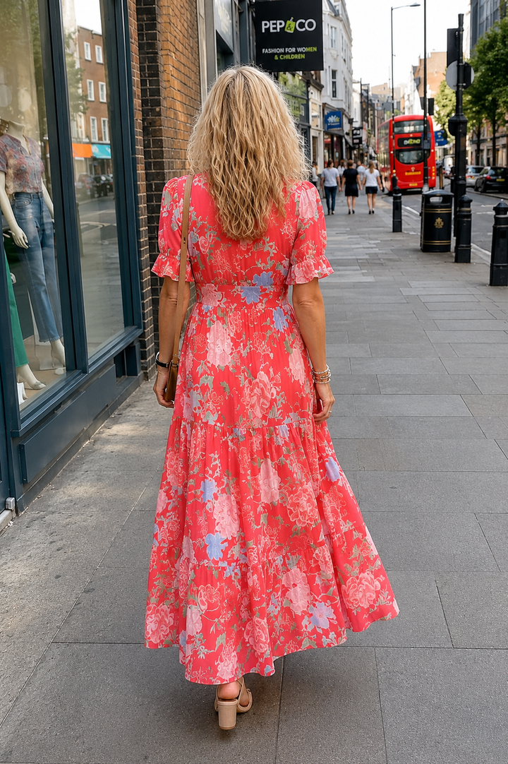 Minelda | Elegant Floral V-neck Dress