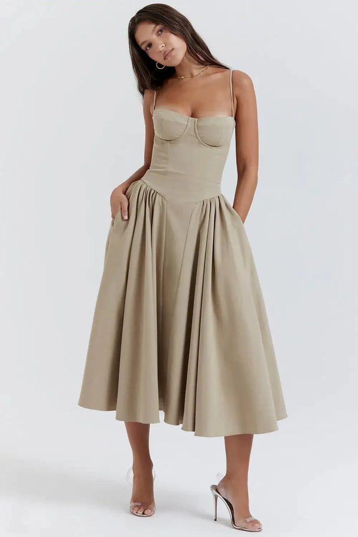 Celine Corset Midi Dress