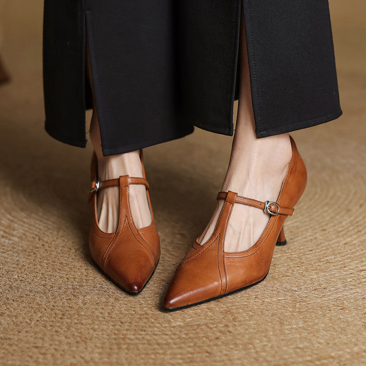 Katrina Genuine Leather Heels