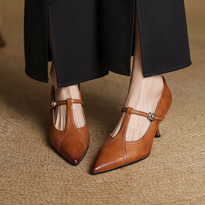 Katrina Genuine Leather Heels