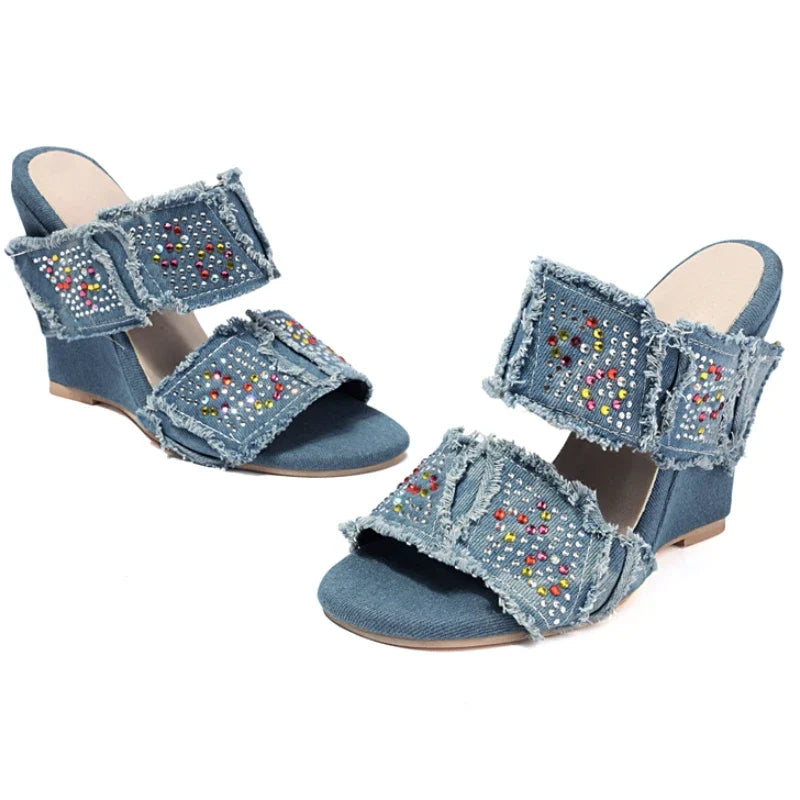 Midtown Raw Denim Sandals