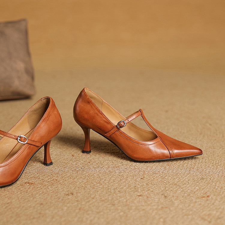Katrina Genuine Leather Heels