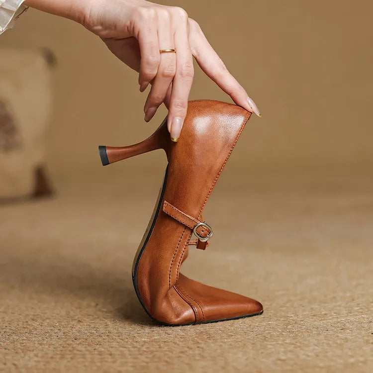 Katrina Genuine Leather Heels