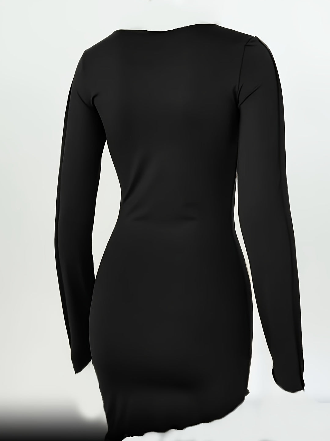 Elara - Long Sleeve Asymmetrical Bodycon Mini Dress