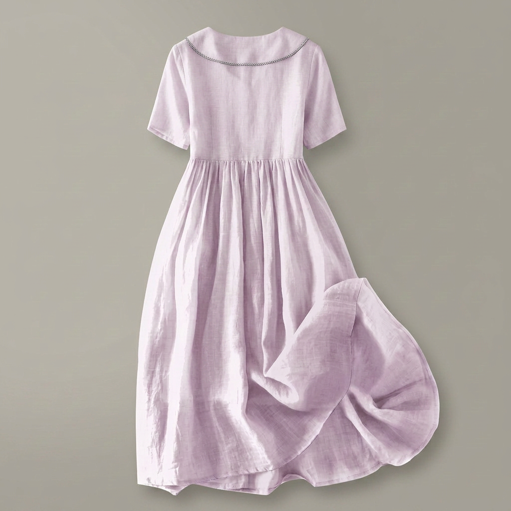Isla Dress | Elegant Cotton Linen Mid Sleeve Dress