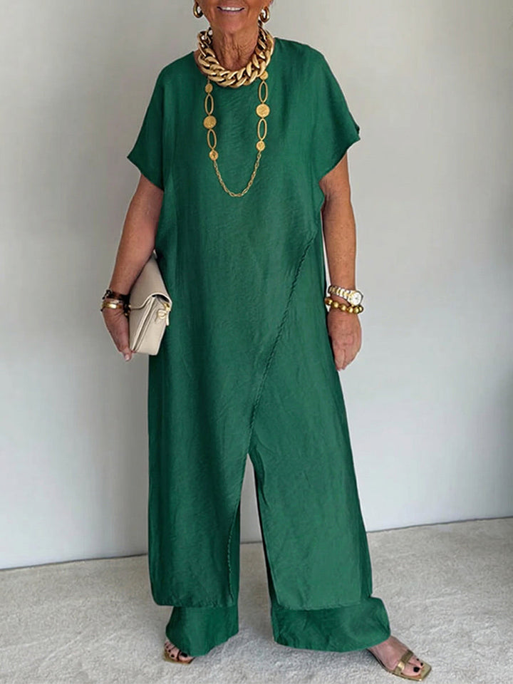 Olivia | Cozy Loose Fit Two-Piece Set - Casual Retro Cotton Blend Outfit