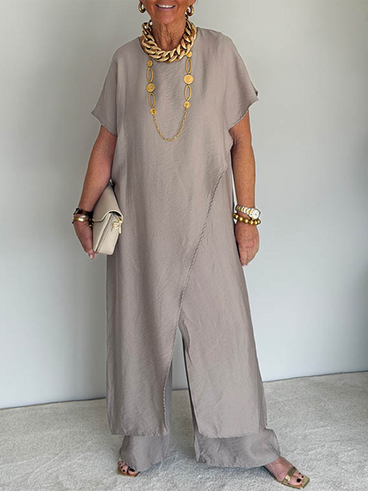 Olivia | Cozy Loose Fit Two-Piece Set - Casual Retro Cotton Blend Outfit