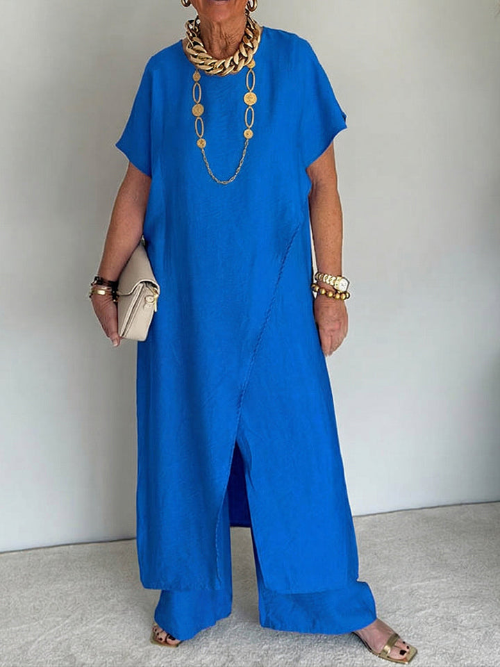 Olivia | Cozy Loose Fit Two-Piece Set - Casual Retro Cotton Blend Outfit